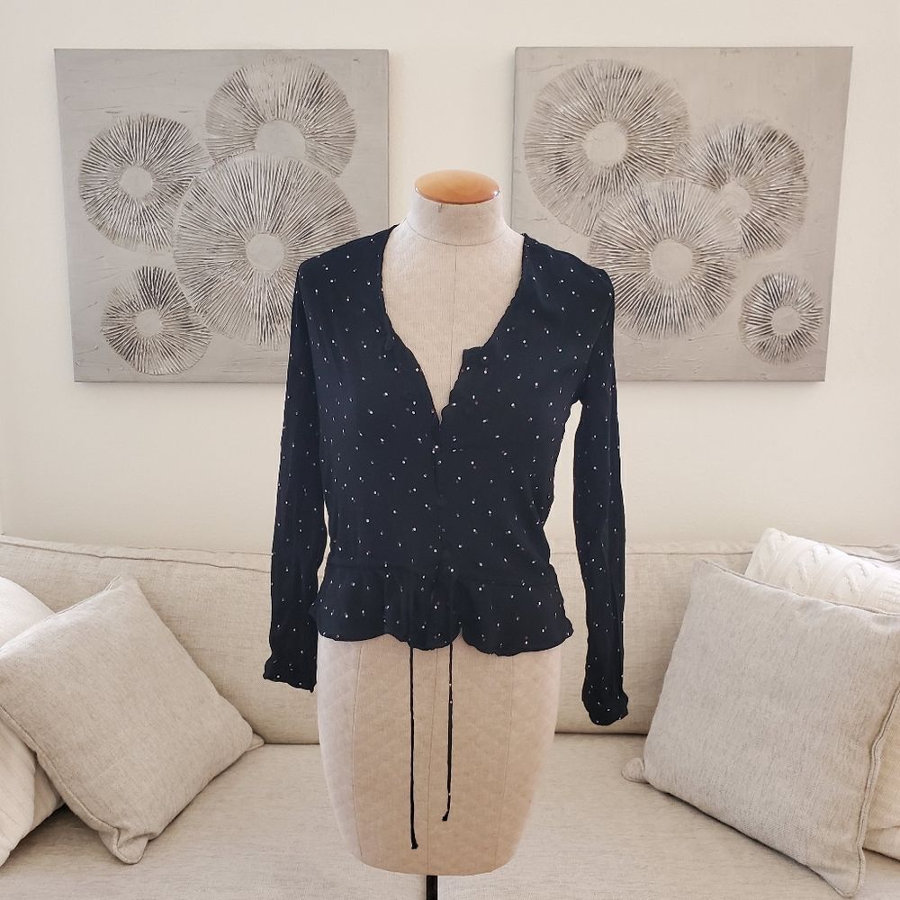 Rails Button Front Peplum Blouse - size Small in … - image 5